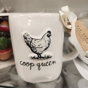 Totally Cute Rae Dunn Coop Queen White Mug